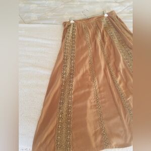 Golden Brown Eyelet Skirt